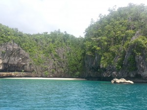 white beach view