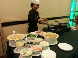 Pancit.one of the buffet tables in Tall Vista Hotel. 