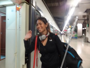About to ride the train