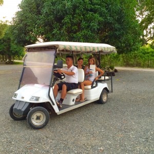 blue water golf cart