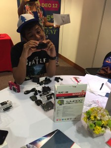 happy guy unboxing Lazada