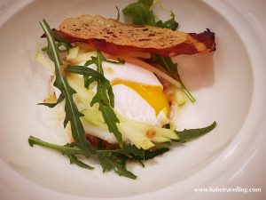 Crustacean Bisque · Shrimp · Onions · Celery · Potato · Apple Arugula Salad · Perfect Egg · Wild Arugula · Granny Smith Apple · Bacon Vinaigrette ·